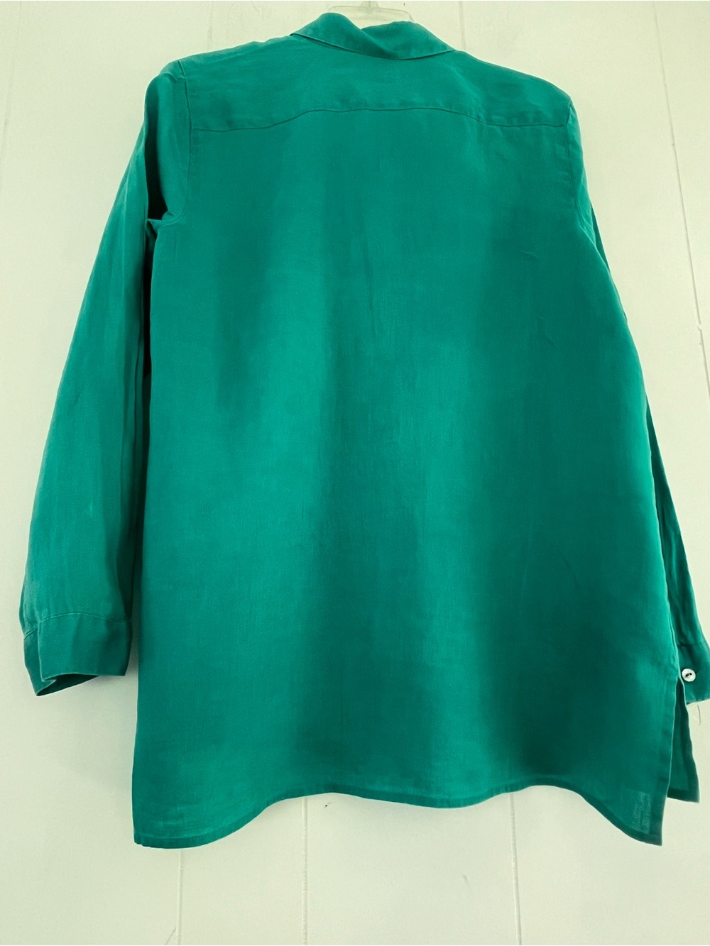 J. Jill Love Linen Essential Shirt Turquoise Blue Green 100% Linen Size Medium - Picture 14 of 14